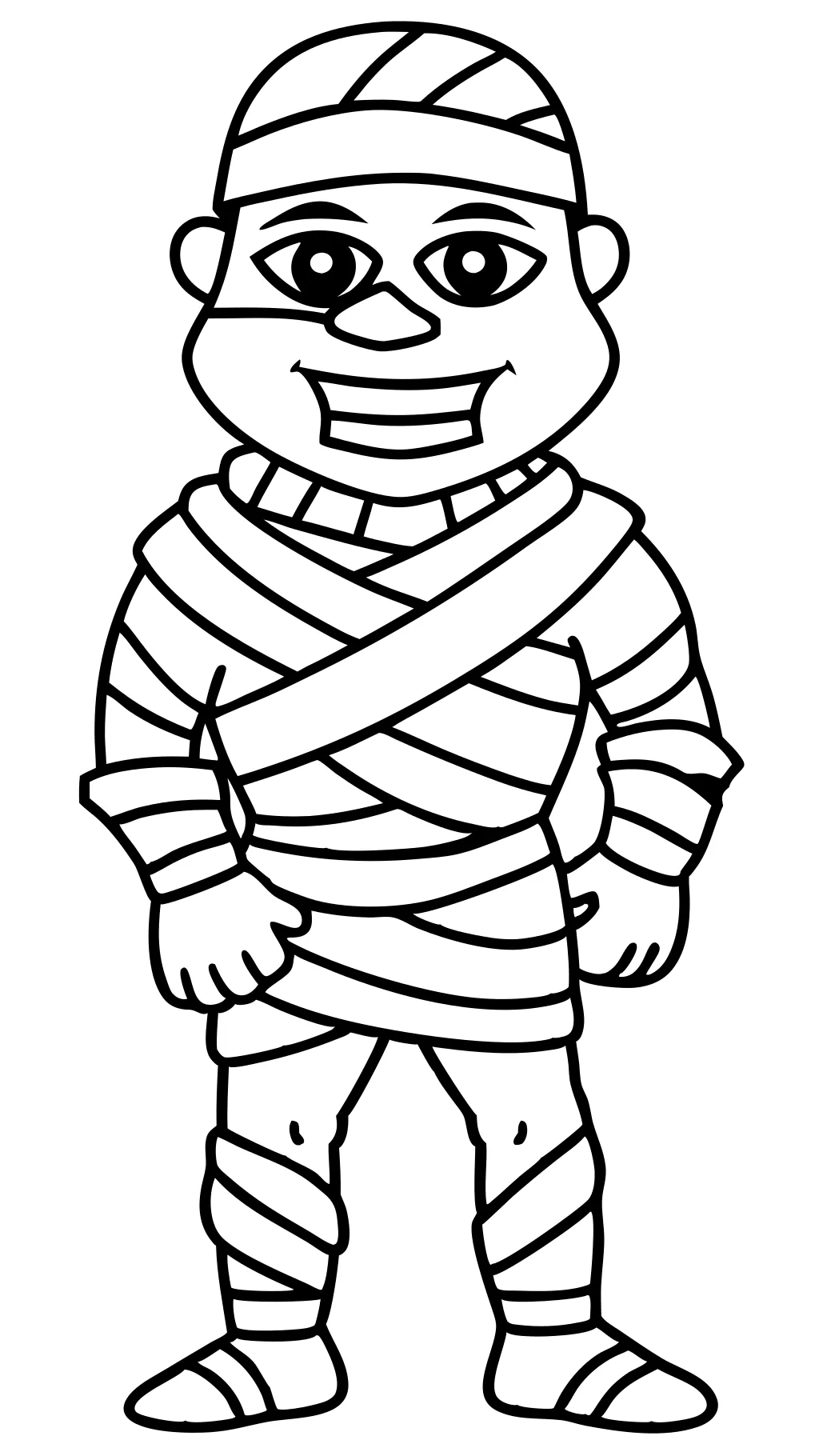 coloring page of a mummy